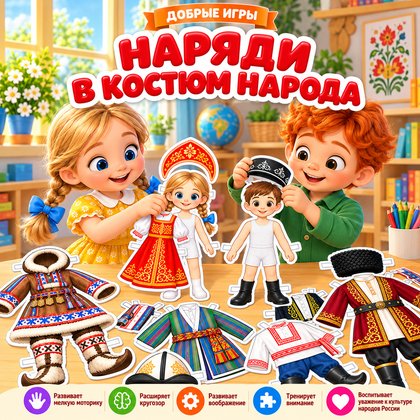 БУМАЖНАЯ КУКЛА НАРЯДИ В КОСТЮМ НАРОДА