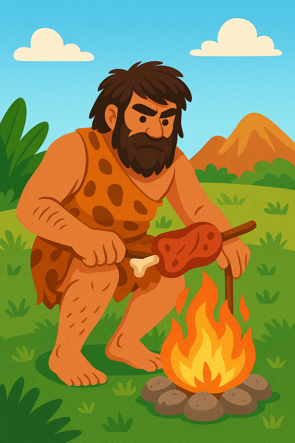 Приготовление мяса на костре